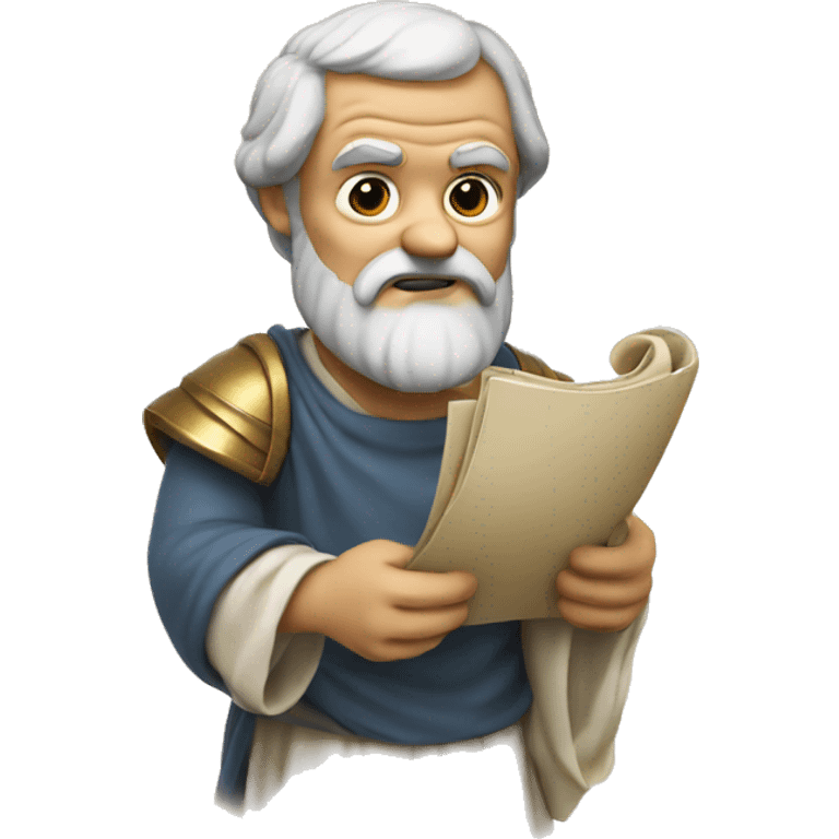 Aristotle holds a scroll in his hand emoji