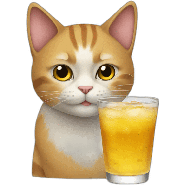 A cat drink à béer emoji