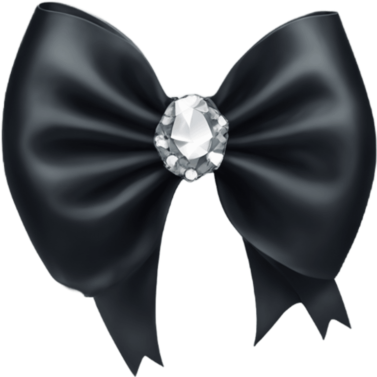 black silk bow with diamonds emoji