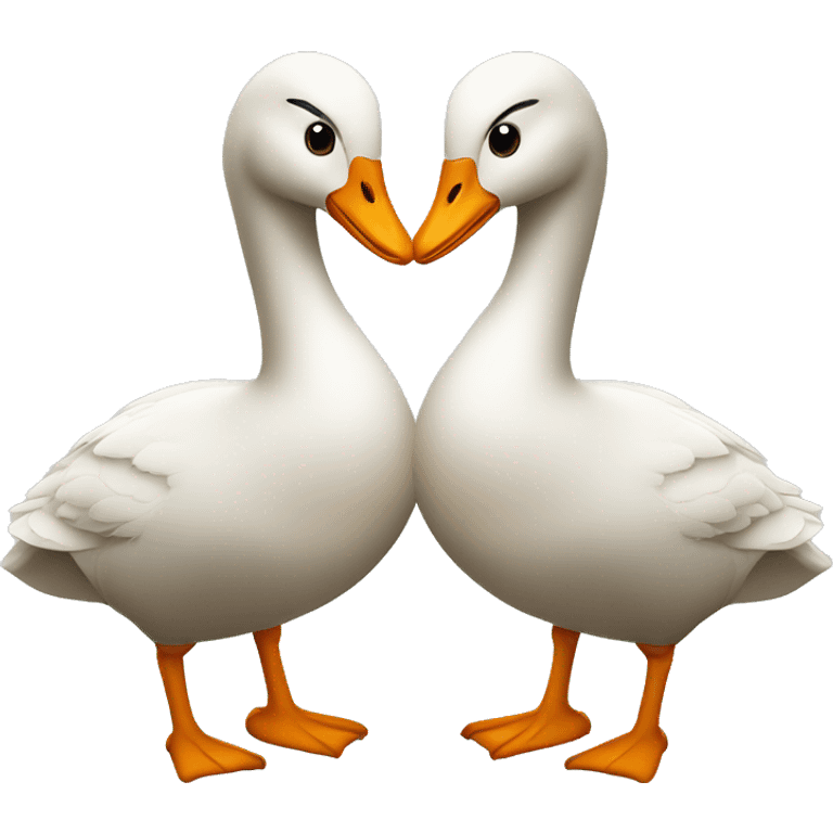 Two geese kissing emoji