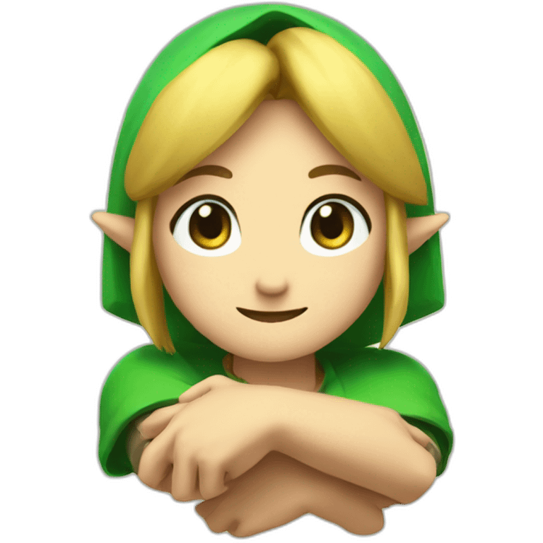 link zelda smiling face with hugging hands emoji