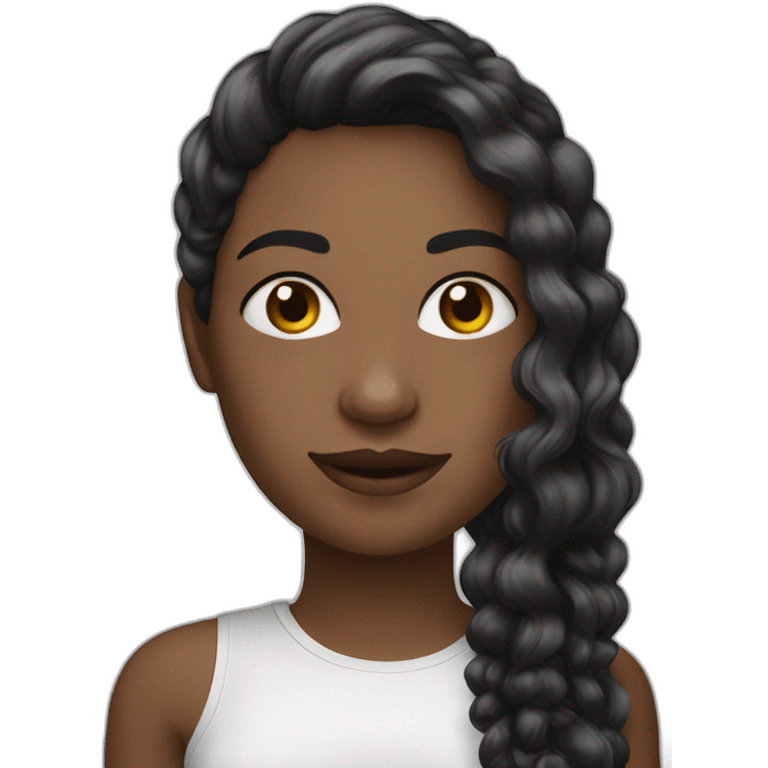 mulher de pele branca com cabelo preto longo emoji