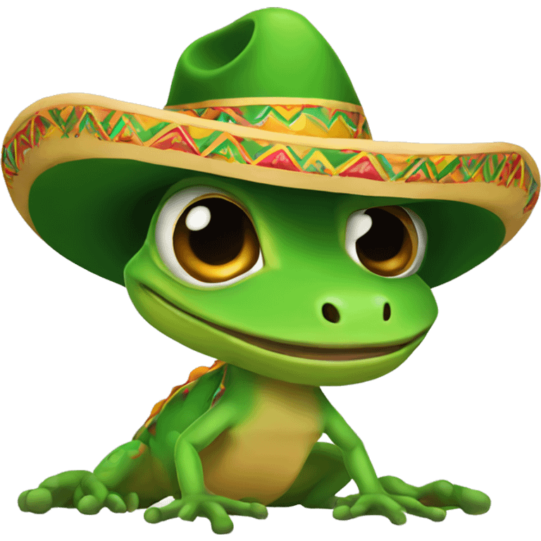 Gecko wearing a sombrero emoji