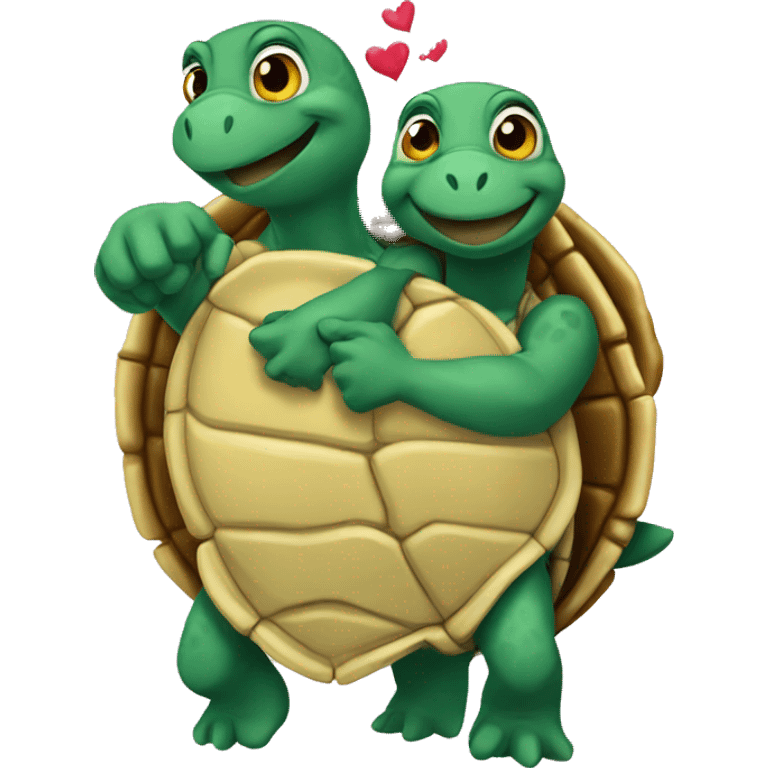 Turtles in love emoji