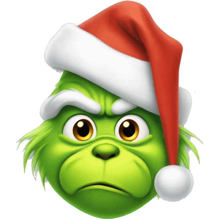 Grinch with Santa hat emoji