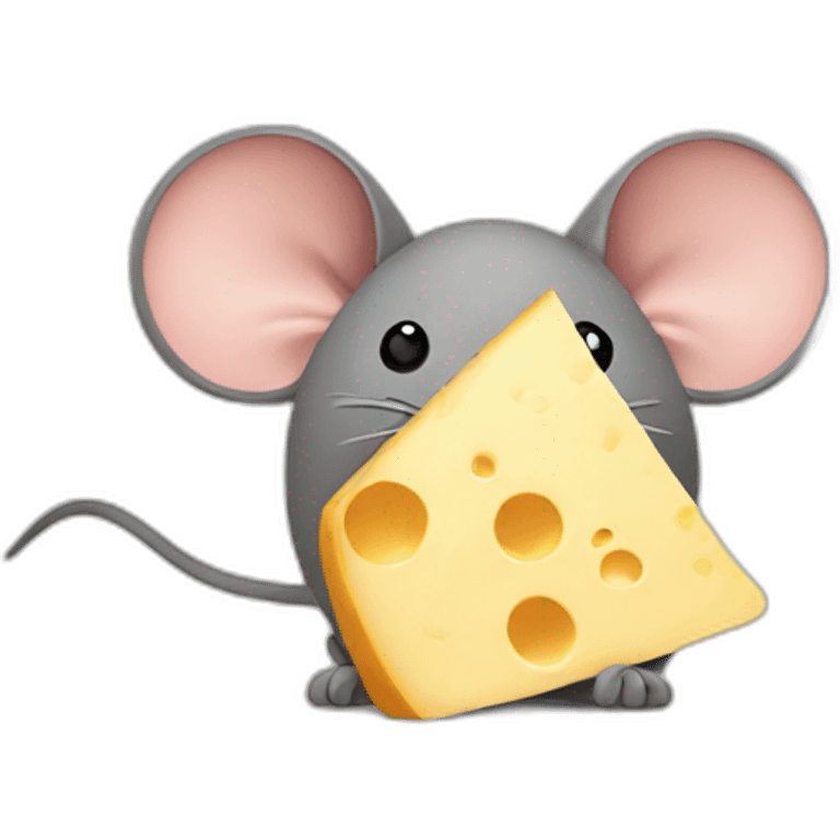 Mouse eating cheese emoji