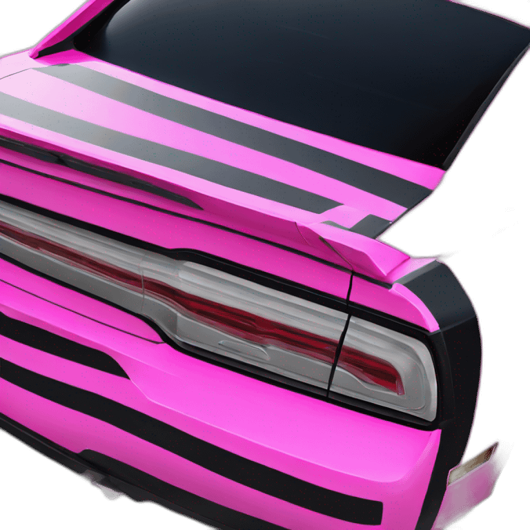 Black dodge charger car with pink stripes on the side  emoji