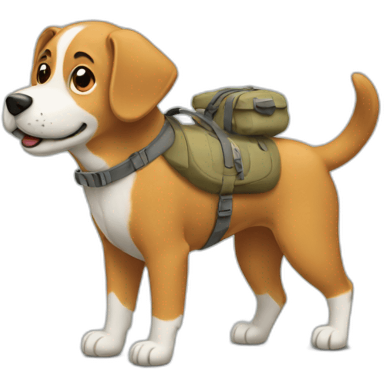 dog trekking emoji