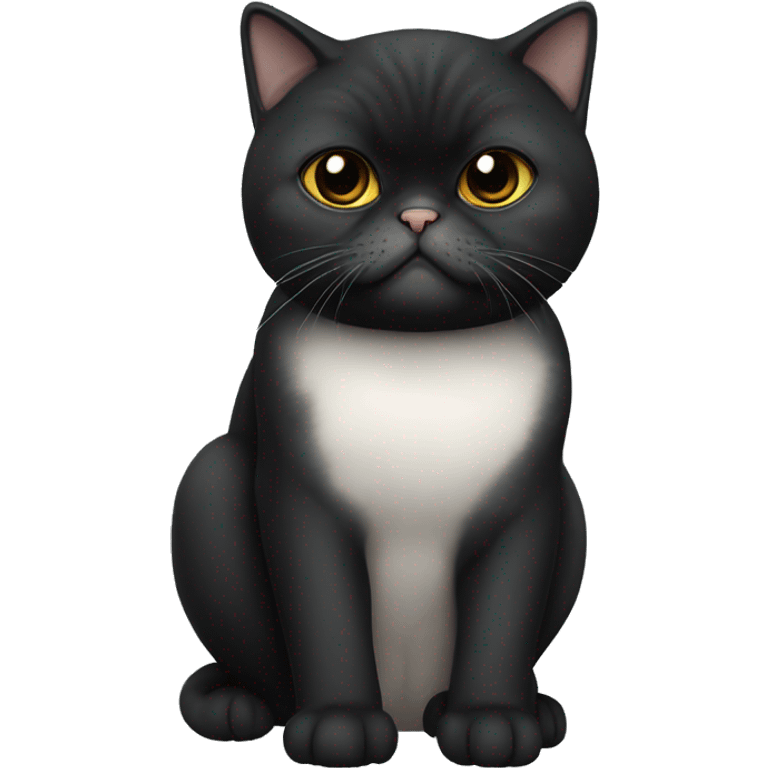 Full Black exotic shorthair cat emoji