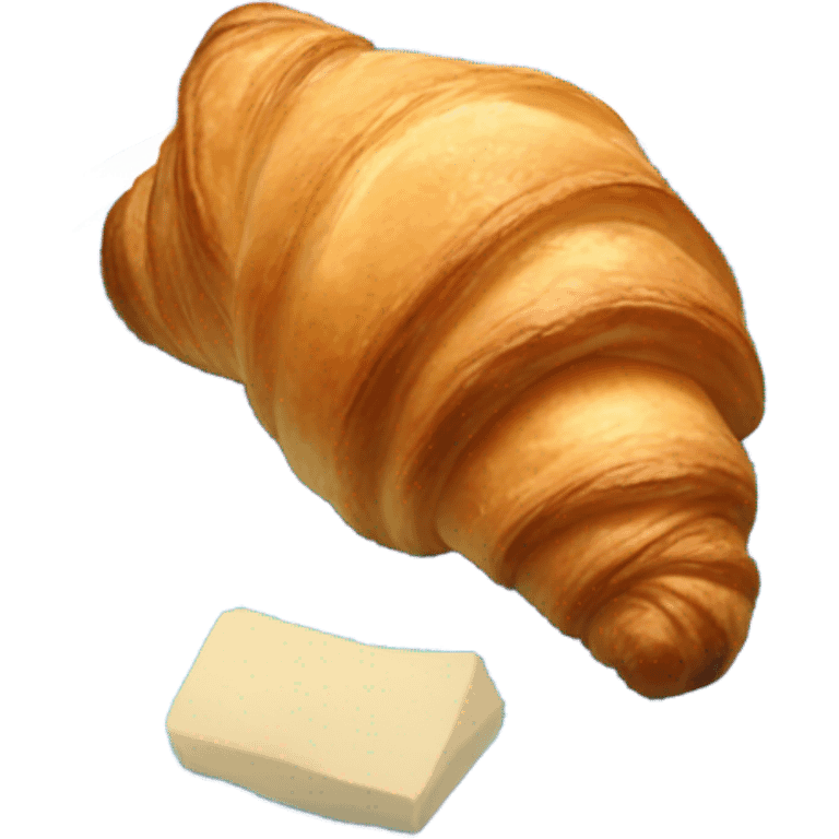 Croissant on a blue plate emoji