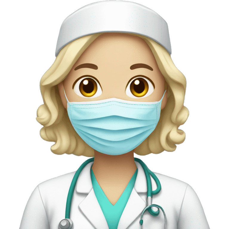 nurse with mask emoji