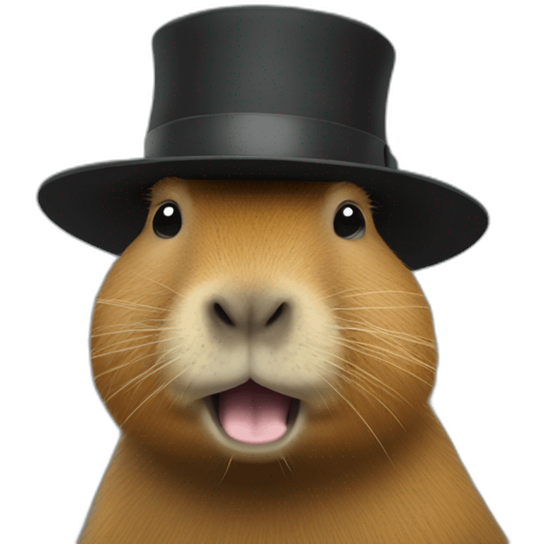 Capybara in a blacktop hat emoji