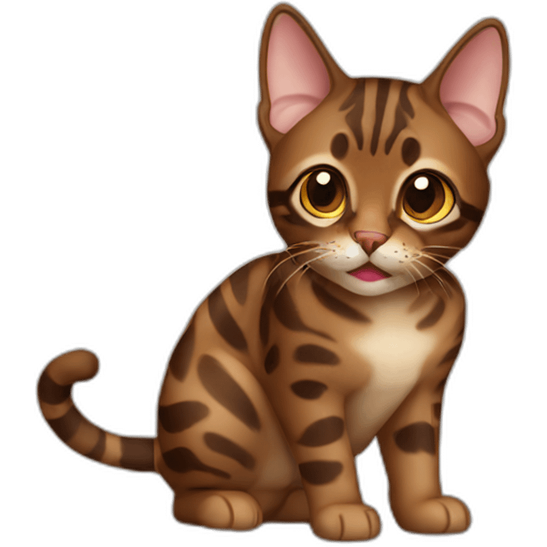 Chocolate brown Bengal cat emoji