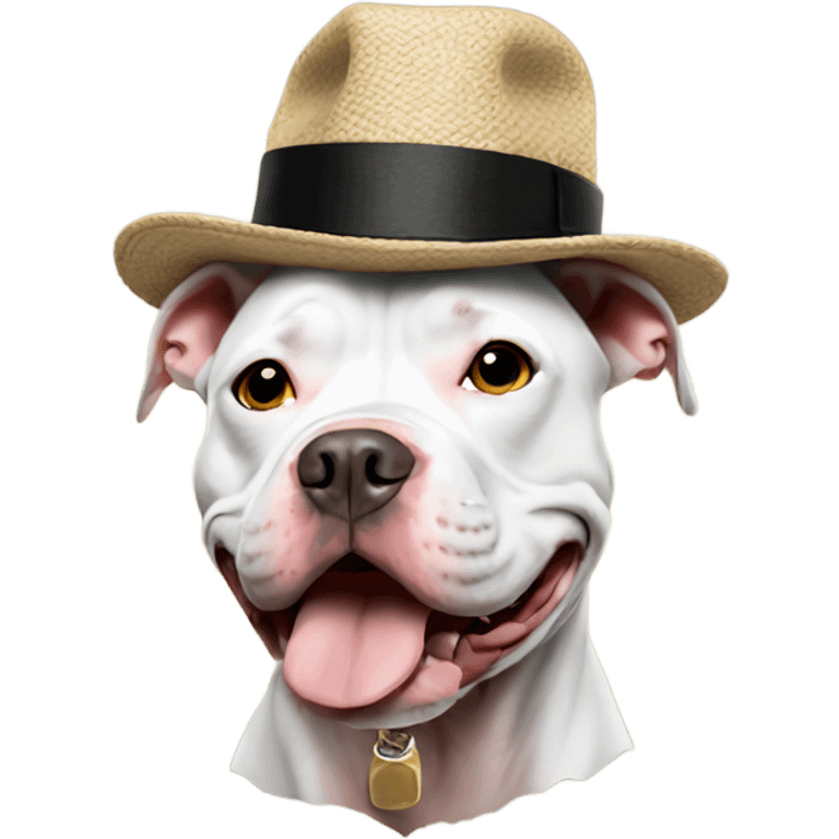 pitbull smoking with a hat emoji