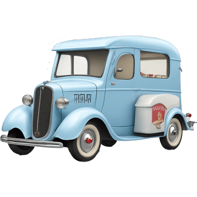 hot rod ice cream caravan,1935 fiat ,pearl blue  emoji