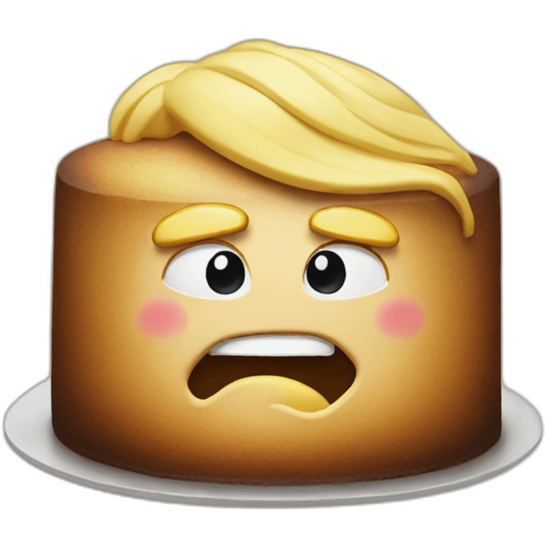 Cake that looks like donald trump emoji