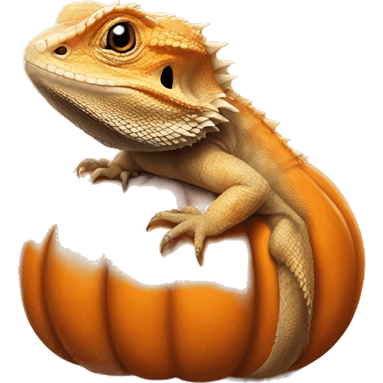 bearded dragon on a pumpkin emoji