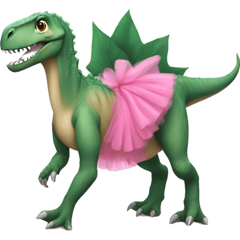 Dinosaur with pink tutu  emoji