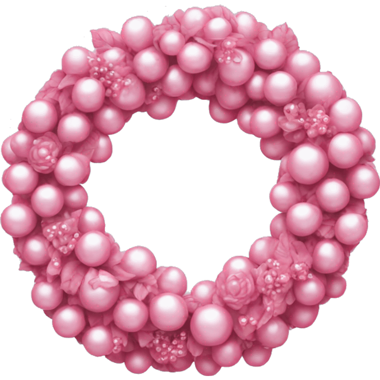 Pink wreath with pearls emoji