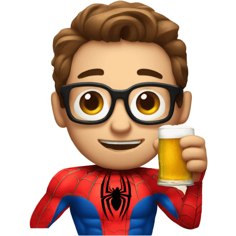 Spiderman that holds a beer  emoji