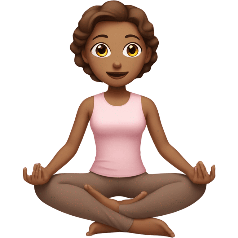 yoga girl light pink clothes brown hair  emoji