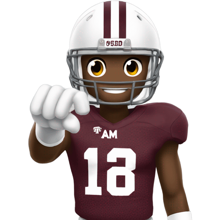 Texas a&m 12th man football player holding up a thumb emoji