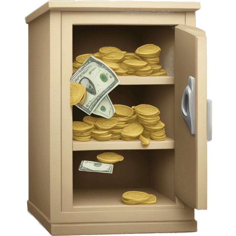 greedy man hide money to cabinet emoji