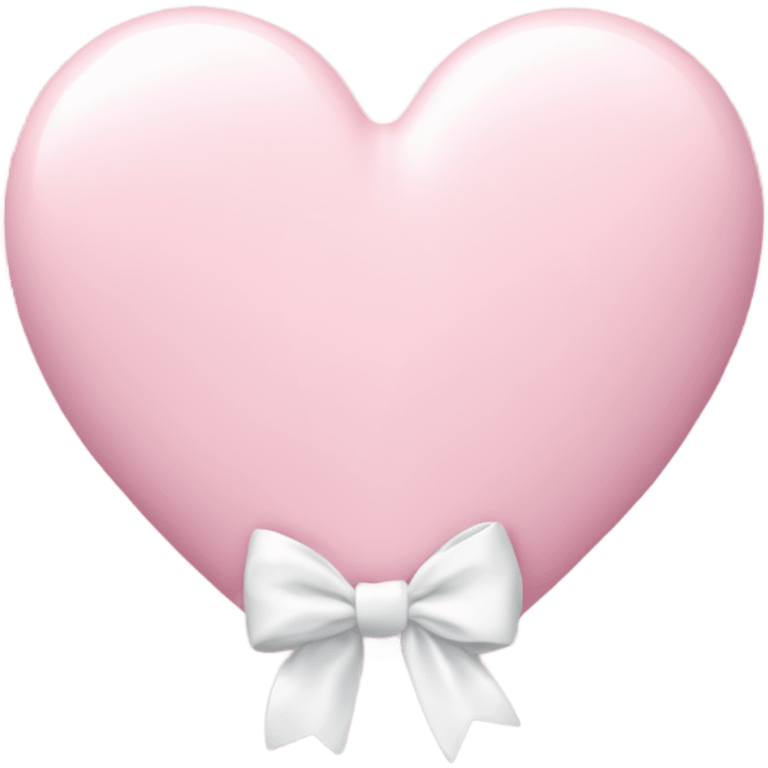 Pastel pink heart with white bow emoji