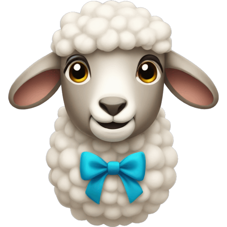 Sheep wearing a bow emoji