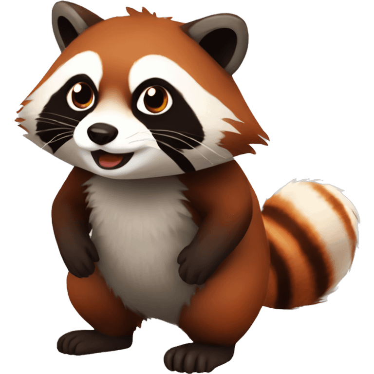 Raccoon-Red Panda-hybrid full body emoji