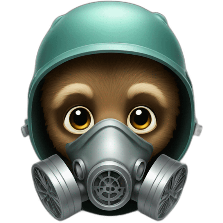 baby grizzly bear wearing gas mask emoji