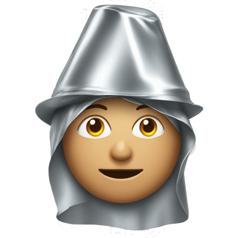 Person wearing a tin foil hat emoji