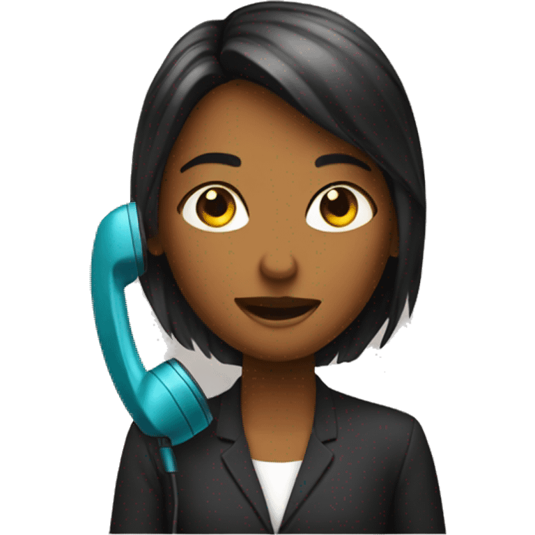 Girl speaking to speaker phone emoji