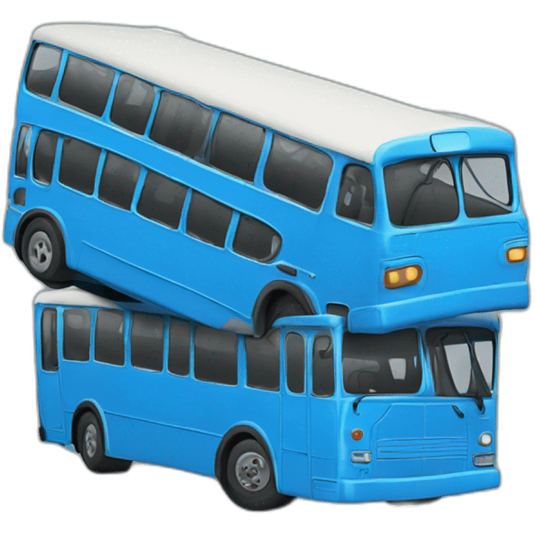 2 colliding blue busses emoji