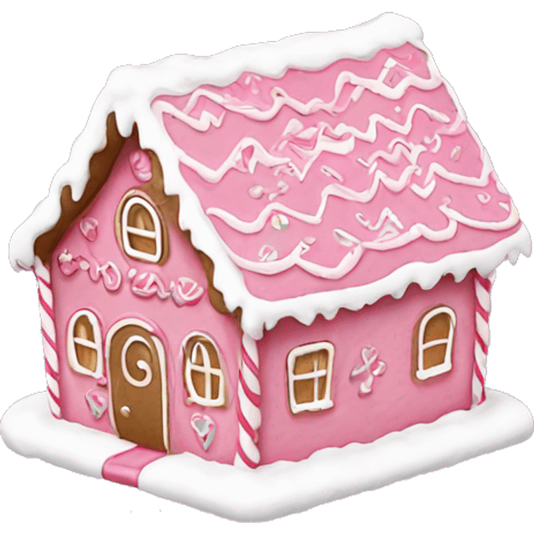 Pink gingerbread house emoji