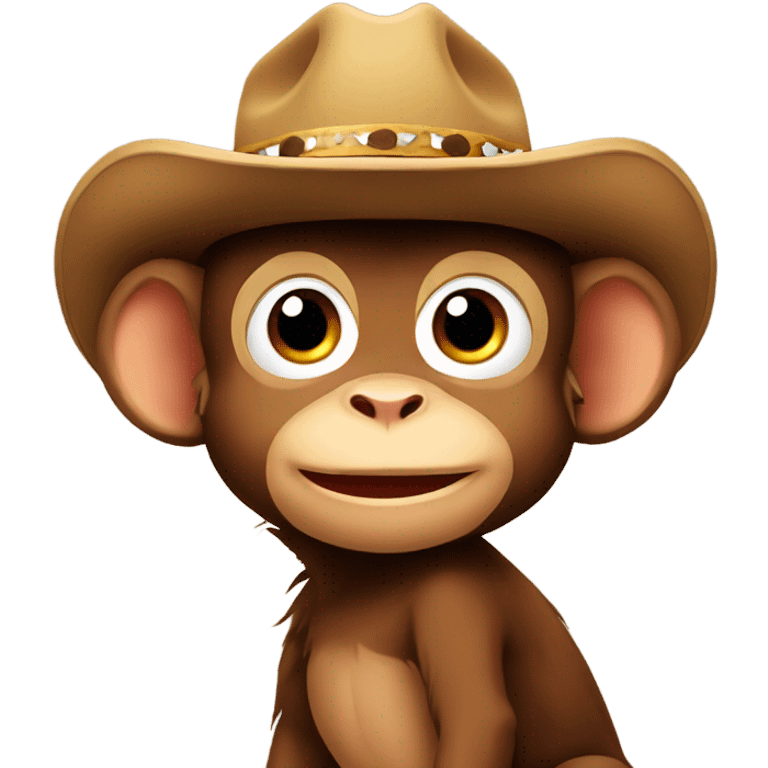 Baby monkey with cowboy hat emoji