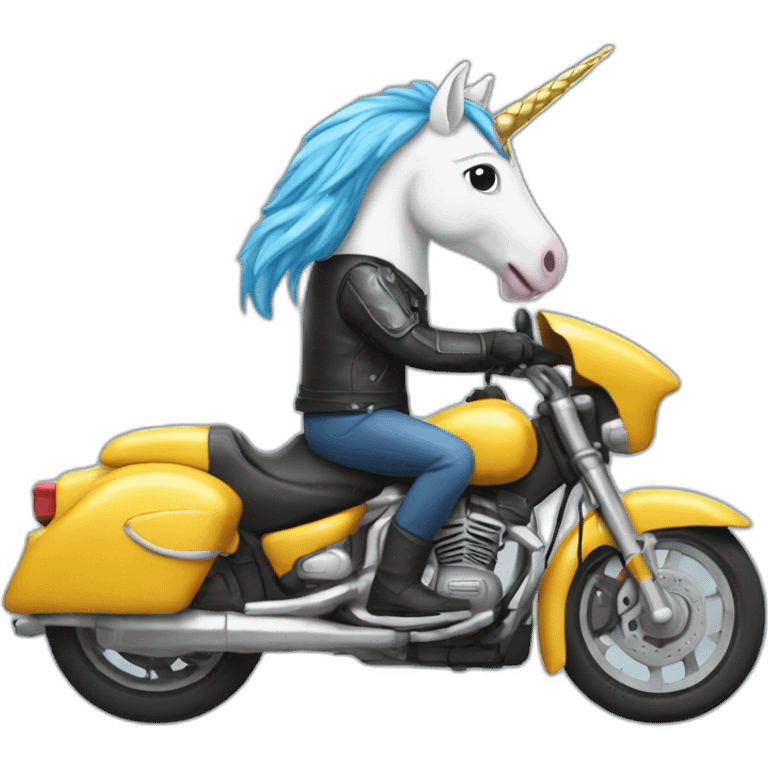 une licorne sur une moto emoji