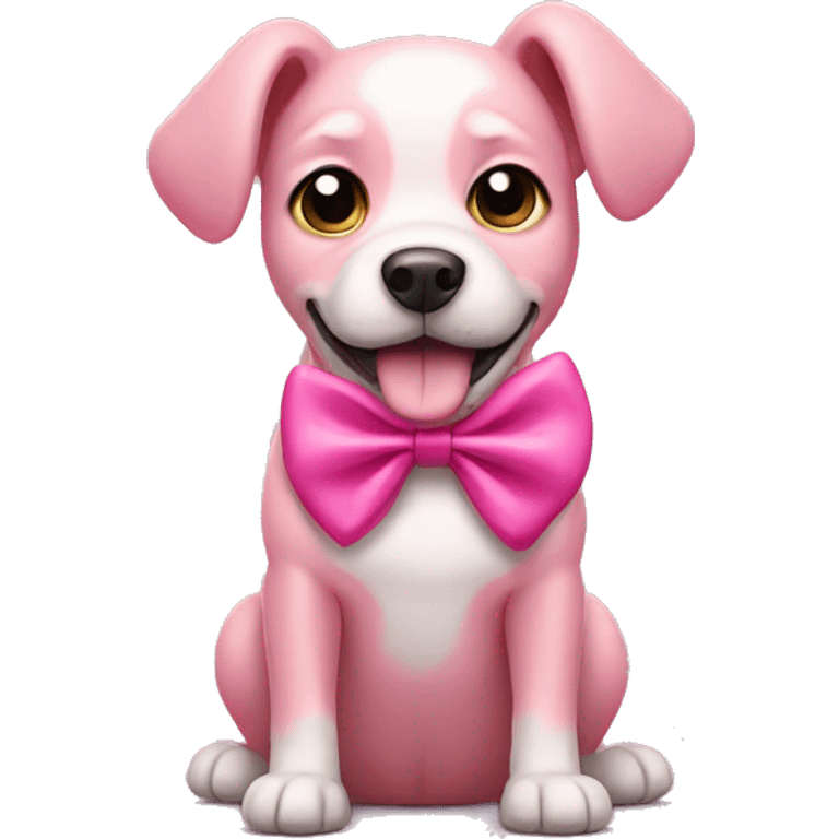 Pink dog with a bow emoji