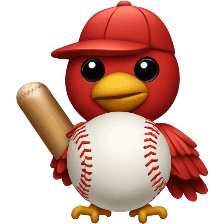 Cardinal with a baseball  emoji