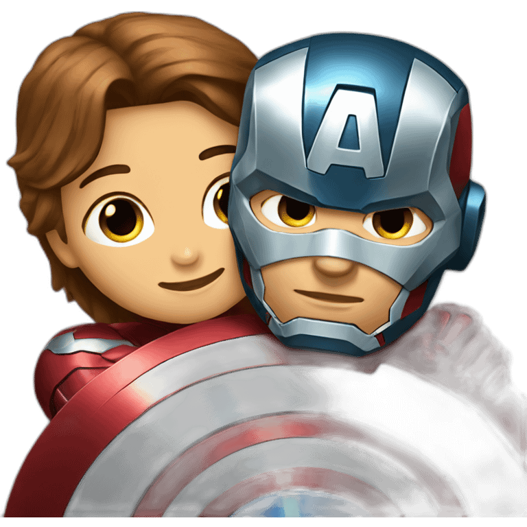 iron man hugging captain america emoji