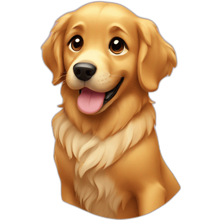 golden retriever waving emoji