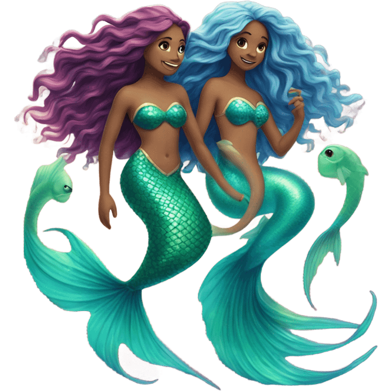 Yanni and Lev as a mermaid emoji