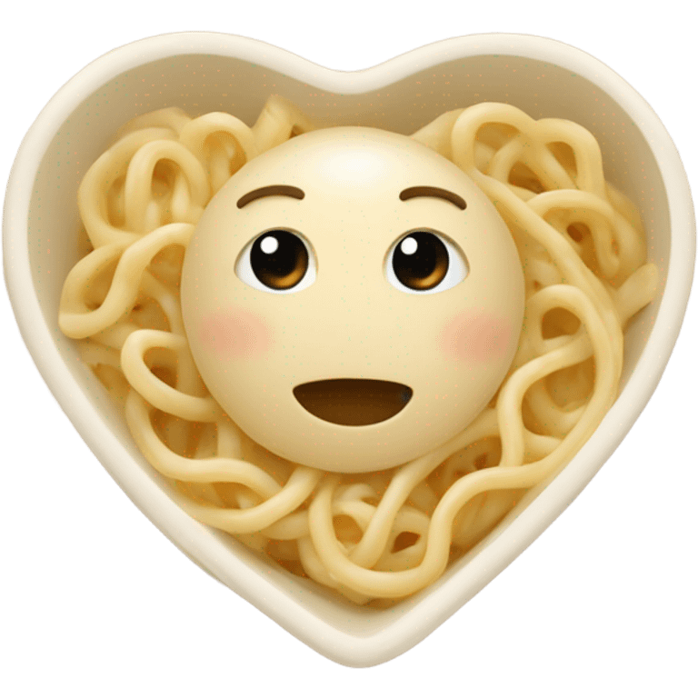 noodles in beige heart bowl emoji