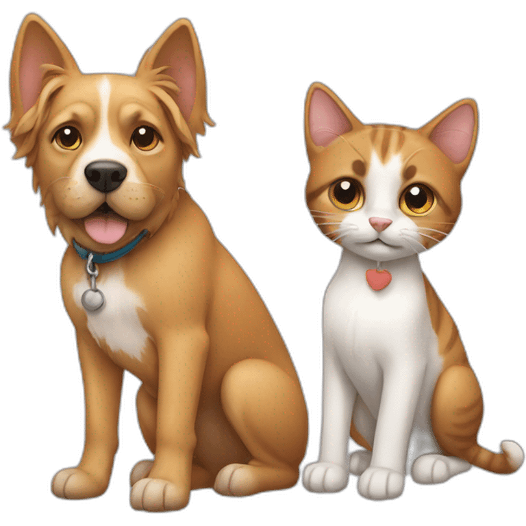 Dog and cat emoji