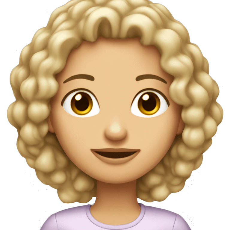 Mujer blanca de pelo lacio carmelita largo  emoji