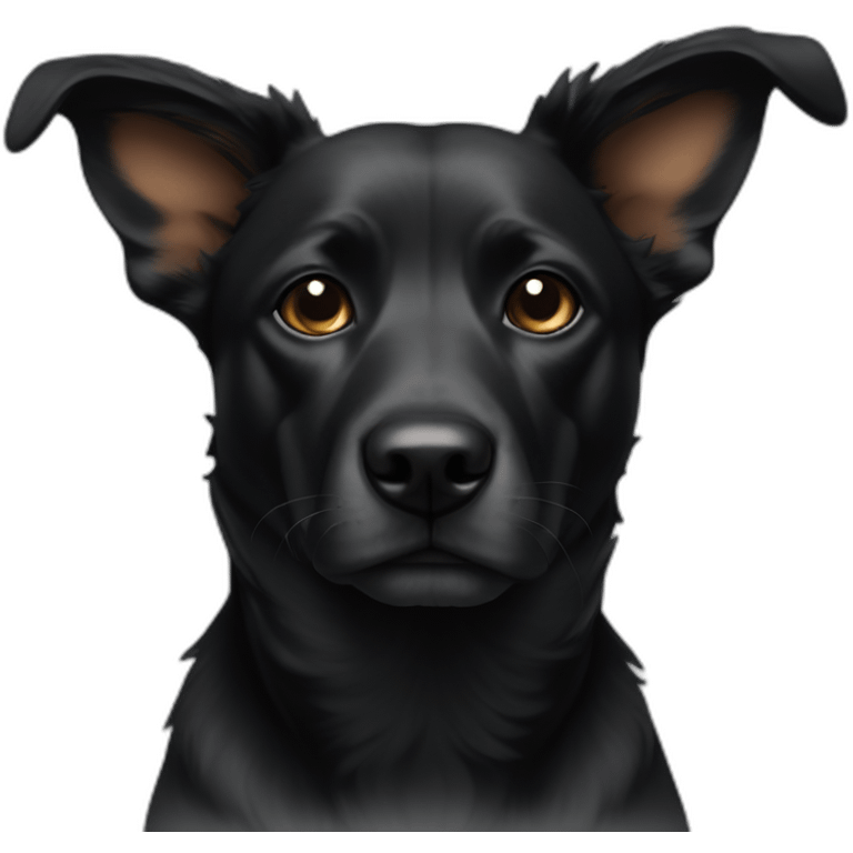 black street dog ears up emoji