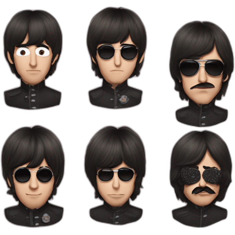 the beatles with kiss make up emoji