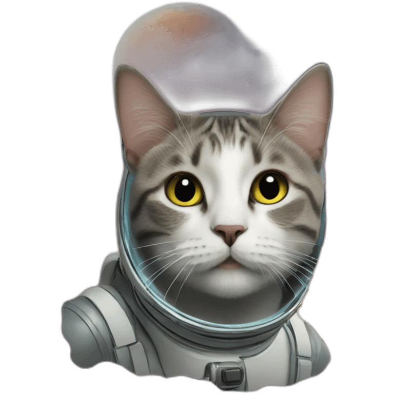 Cat in space near comet emoji