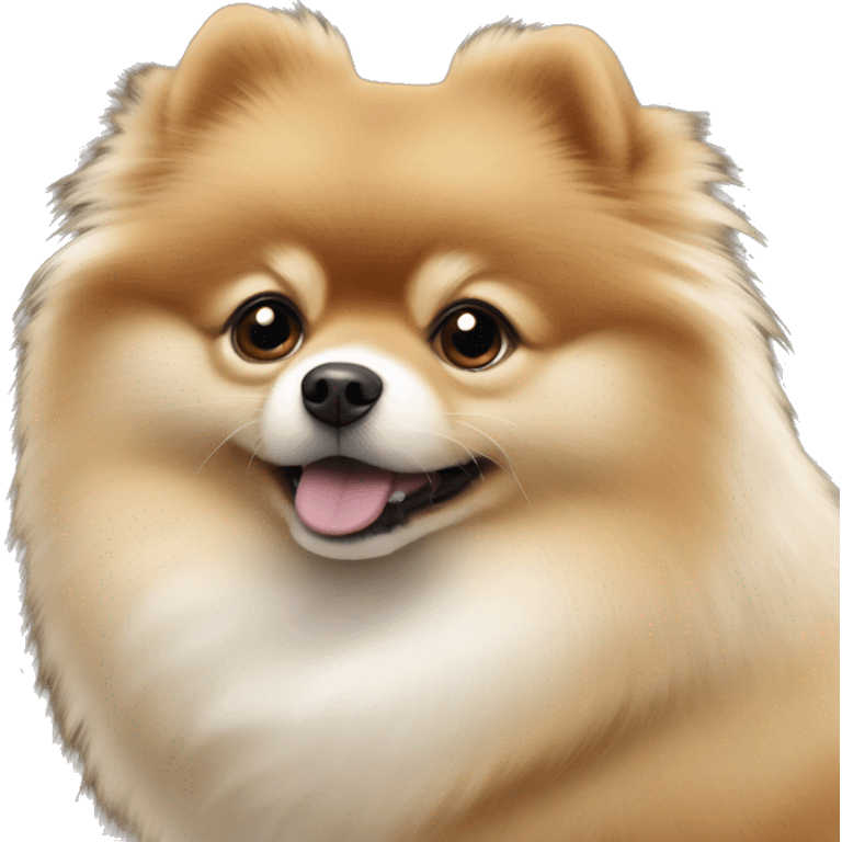 Pomeranian brown with white breast cute baby emoji