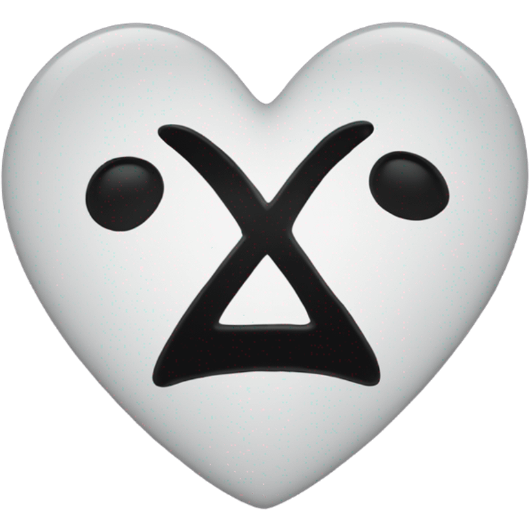 A black heart with the word desmond written on it emoji